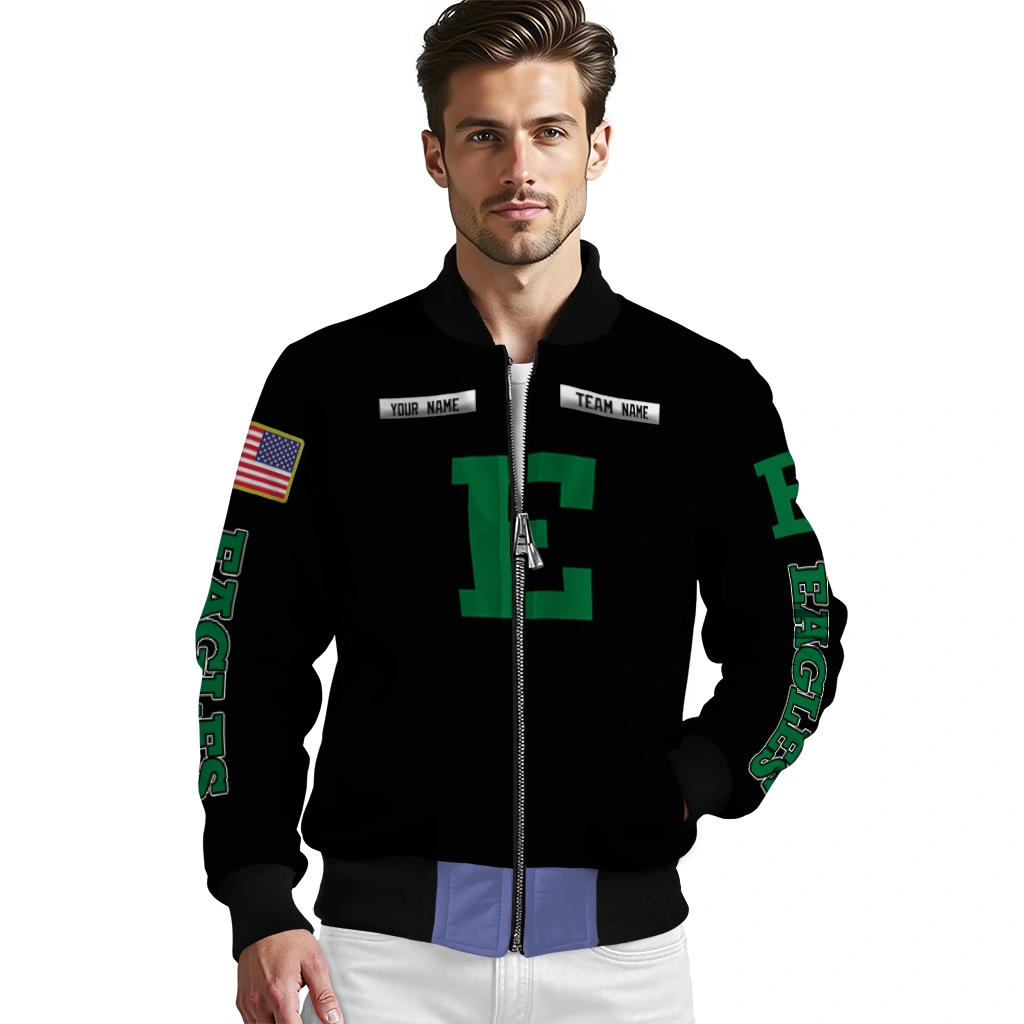 personalized eastern michigan eagles american flag skull black bomber jacket high quality personalized eastern michigan eagles american flag skull black bomber jacket high quality