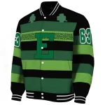 personalized eastern michigan eagles clover green lines green black varsity jacket best selling