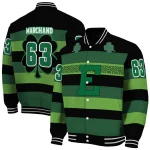 personalized eastern michigan eagles clover green lines green black varsity jacket best selling