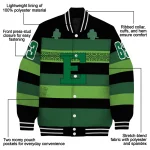 personalized eastern michigan eagles clover green lines green black varsity jacket best selling