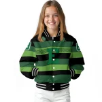 personalized eastern michigan eagles clover green lines green black varsity jacket best selling