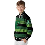 personalized eastern michigan eagles clover green lines green black varsity jacket best selling