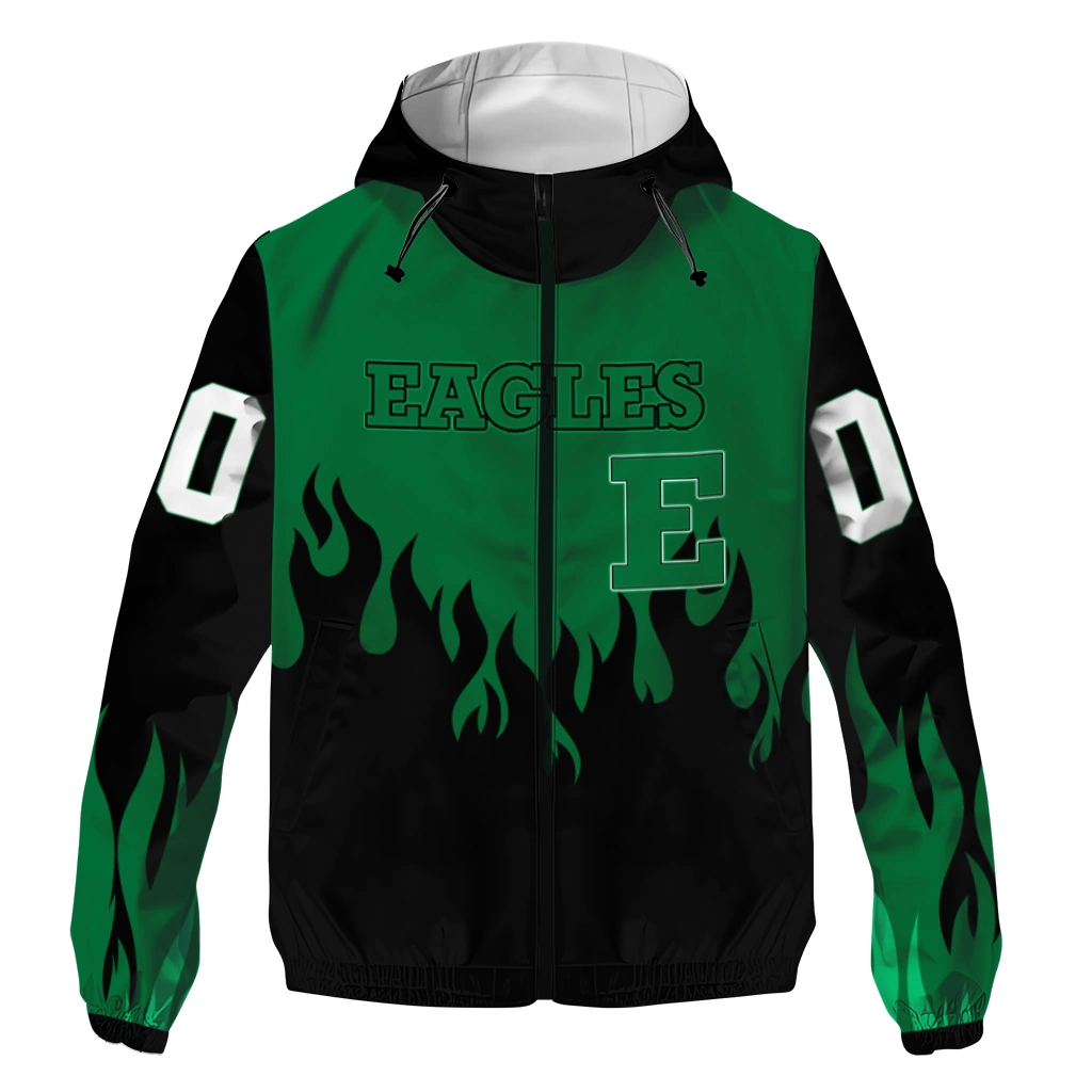 personalized eastern michigan eagles flame trim green black windbreaker jacket best selling personalized eastern michigan eagles flame trim green black windbreaker jacket best selling