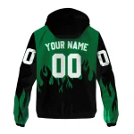 personalized eastern michigan eagles flame trim green black windbreaker jacket best selling