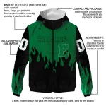 personalized eastern michigan eagles flame trim green black windbreaker jacket best selling