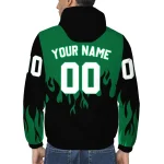 personalized eastern michigan eagles flame trim green black windbreaker jacket best selling