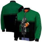 personalized eastern michigan eagles groot football green black bomber jacket best selling