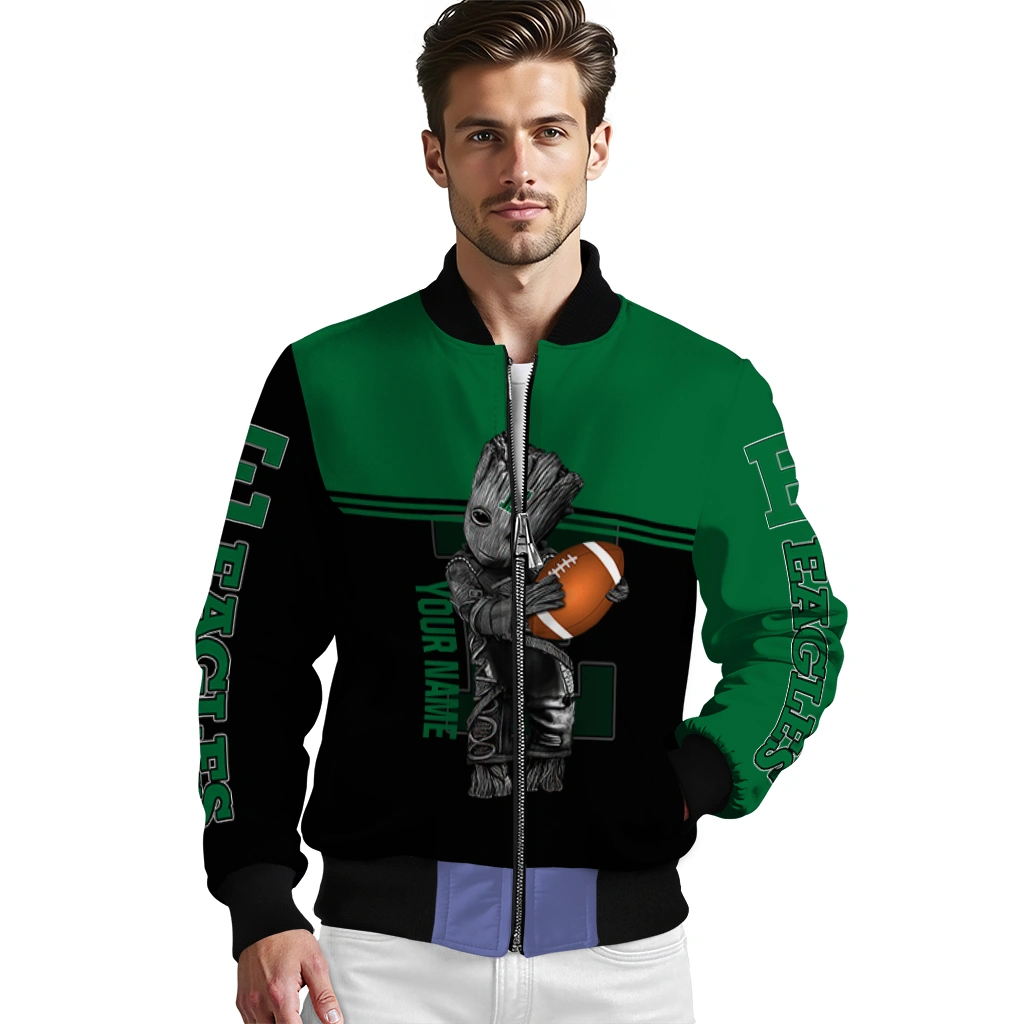 personalized eastern michigan eagles groot football green black bomber jacket high quality personalized eastern michigan eagles groot football green black bomber jacket high quality