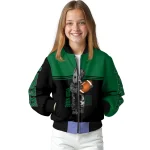 personalized eastern michigan eagles groot football green black bomber jacket best selling