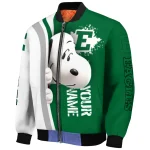 personalized eastern michigan eagles snoopy head green bomber jacket best selling
