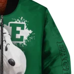 personalized eastern michigan eagles snoopy head green bomber jacket best selling