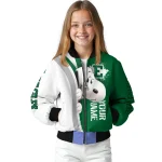 personalized eastern michigan eagles snoopy head green bomber jacket best selling
