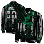 personalized eastern michigan eagles star stripes green black varsity jacket best selling