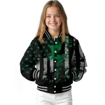 personalized eastern michigan eagles star stripes green black varsity jacket best selling