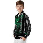 personalized eastern michigan eagles star stripes green black varsity jacket best selling