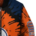 personalized edmonton oilers burst splatter blue bomber jacket best selling