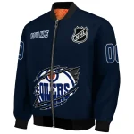personalized edmonton oilers claw rip blue bomber jacket best selling