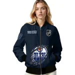 personalized edmonton oilers claw rip blue bomber jacket best selling