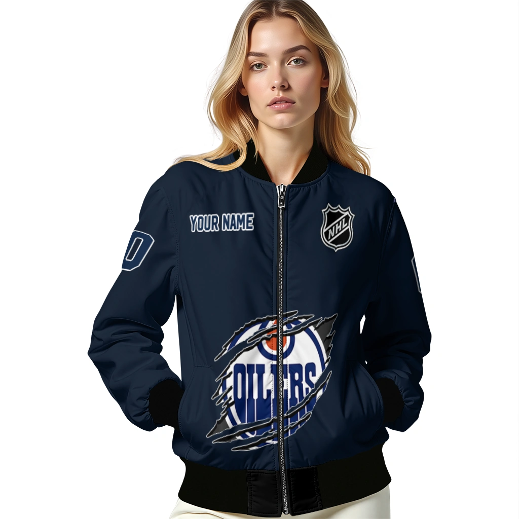 personalized edmonton oilers claw rip blue bomber jacket latest model personalized edmonton oilers claw rip blue bomber jacket latest model