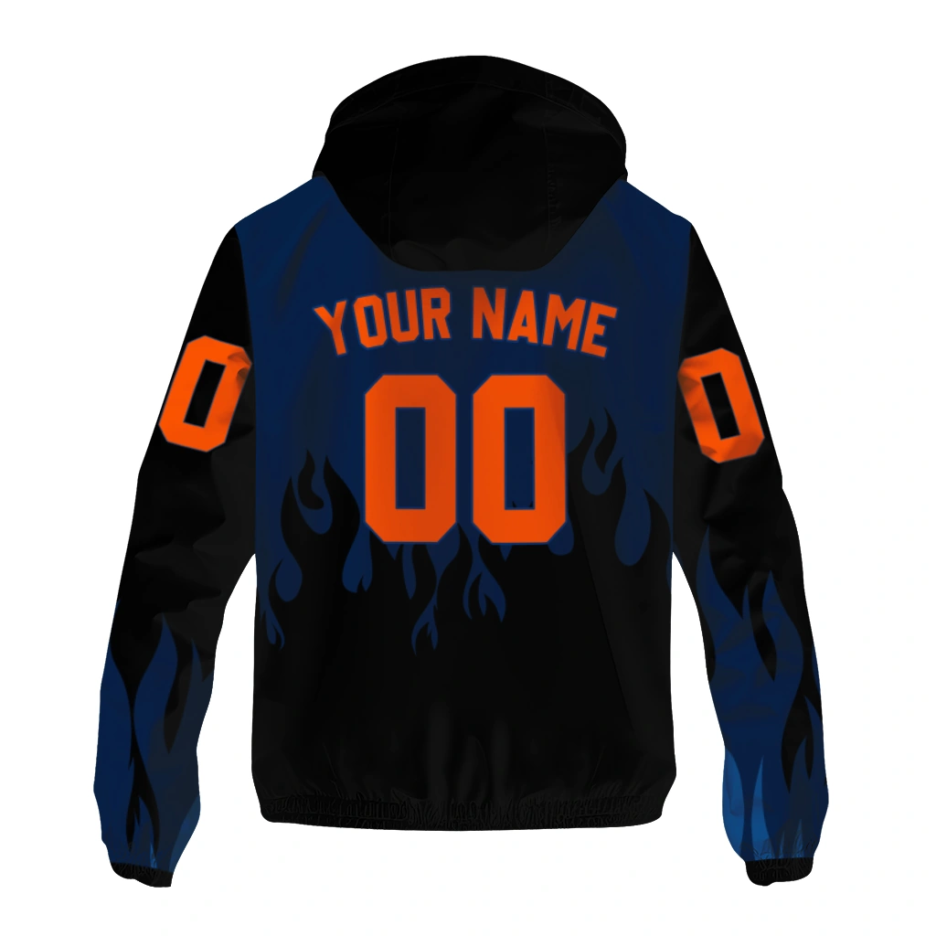 personalized edmonton oilers flame trim blue black windbreaker jacket fashion forward personalized edmonton oilers flame trim blue black windbreaker jacket fashion forward