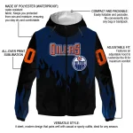 personalized edmonton oilers flame trim blue black windbreaker jacket best selling