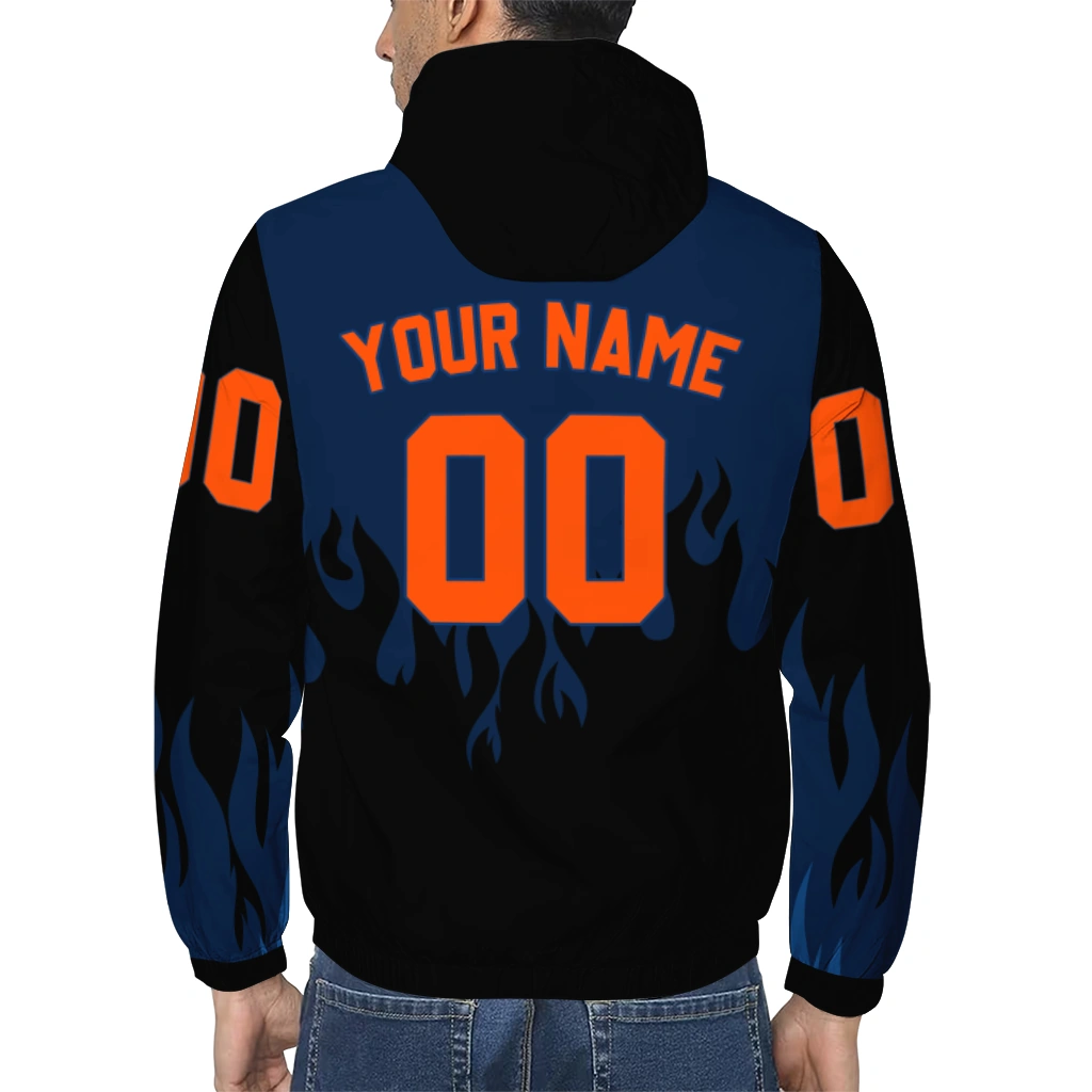 personalized edmonton oilers flame trim blue black windbreaker jacket trendy personalized edmonton oilers flame trim blue black windbreaker jacket trendy