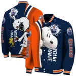 personalized edmonton oilers snoopy head blue varsity jacket best selling