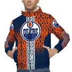 personalized edmonton oilers tribal swirls blue windbreaker jacket best selling