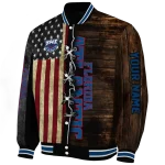 personalized florida atlantic owls flag wood brown varsity jacket best selling