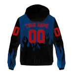 personalized florida atlantic owls flame trim blue black windbreaker jacket best selling
