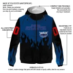 personalized florida atlantic owls flame trim blue black windbreaker jacket best selling
