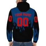 personalized florida atlantic owls flame trim blue black windbreaker jacket best selling