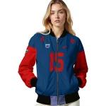 personalized florida atlantic owls team patch blue bomber jacket best selling