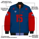personalized florida atlantic owls team patch blue bomber jacket best selling