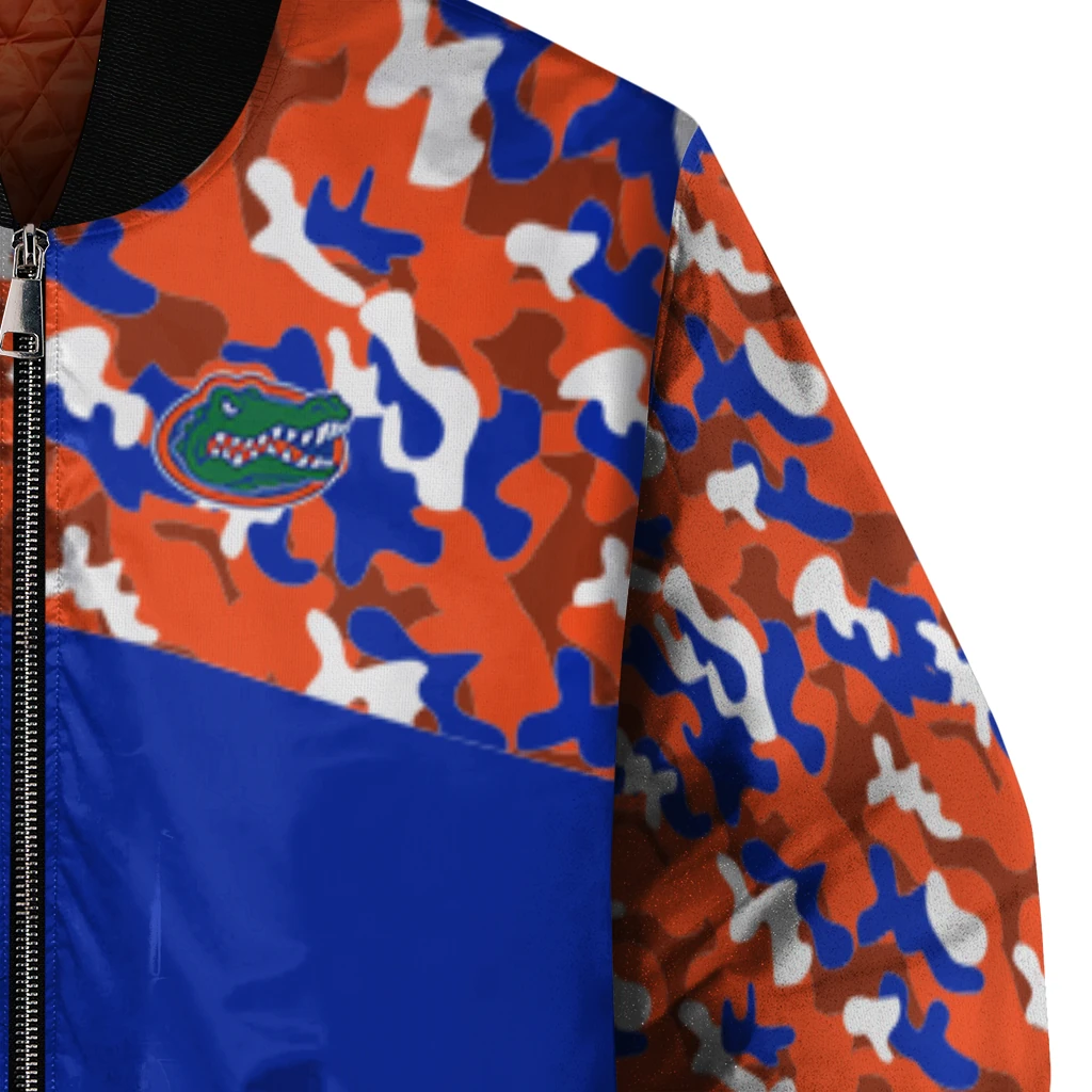 personalized florida gators camouflage splash blue bomber jacket premium grade personalized florida gators camouflage splash blue bomber jacket premium grade