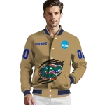 personalized florida gators claw effect beige varsity jacket best selling