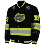 personalized florida gators heartbeat accent black green varsity jacket best selling