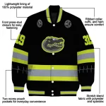 personalized florida gators heartbeat accent black green varsity jacket best selling
