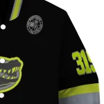 personalized florida gators heartbeat accent black green varsity jacket best selling