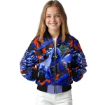 personalized florida gators skull horde blue bomber jacket best selling