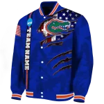 personalized florida gators usa flag claws blue varsity jacket best selling