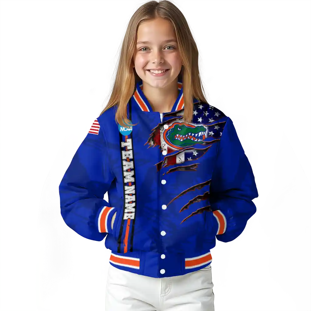 personalized florida gators usa flag claws blue varsity jacket top rated personalized florida gators usa flag claws blue varsity jacket top rated