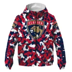 personalized florida panthers camouflage mashup red windbreaker jacket best selling