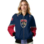 personalized florida panthers chevron style red bomber jacket best selling