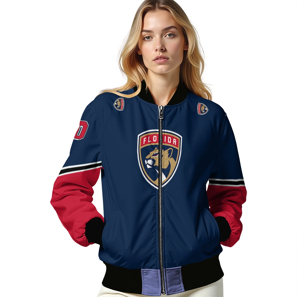 personalized florida panthers chevron style red bomber jacket latest model personalized florida panthers chevron style red bomber jacket latest model