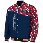 personalized florida panthers flag scratch effect red varsity jacket best selling