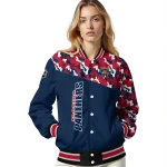 personalized florida panthers flag scratch effect red varsity jacket best selling
