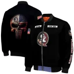 personalized florida state seminoles american flag skull black bomber jacket best selling
