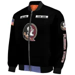 personalized florida state seminoles american flag skull black bomber jacket best selling