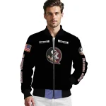 personalized florida state seminoles american flag skull black bomber jacket best selling